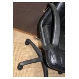Black Faux Leather Rolling Office Chair with Armrests