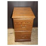 Wooden Two-Drawer Filing Cabinet with Brass Handles