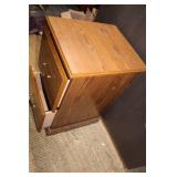 Wooden Two-Drawer Filing Cabinet with Brass Handles