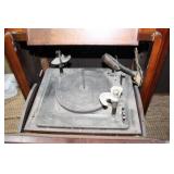 Vintage Wooden Floor Model Radio and Record Player Console