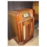Vintage Wooden Floor Model Radio and Record Player Console