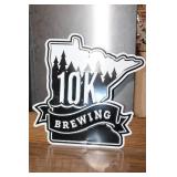 10K Brewing Metal Wall Sign Minnesota State Silhouette