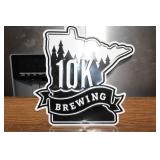 10K Brewing Metal Wall Sign Minnesota State Silhouette