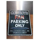 Cowboys Fan Parking Only Metal Sign