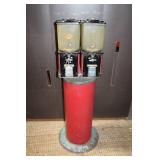 Vintage Double-Head Gumball Candy Machine on Red Pedestal Stand