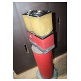 Vintage Double-Head Gumball Candy Machine on Red Pedestal Stand