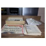 Collection of Vintage Newspapers from 1980s Including Pope John Paul II Visit