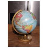Vintage World Globe with Gold Metal Base