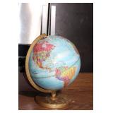 Vintage World Globe with Gold Metal Base