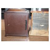 Pair of Vintage Wooden Mantel Clocks with Brass Accents