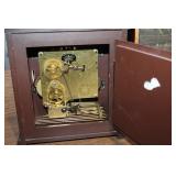 Pair of Vintage Wooden Mantel Clocks with Brass Accents