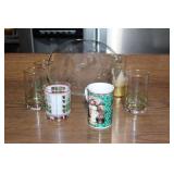 Holiday Glassware Collection with Santa Plate and Festive Designs