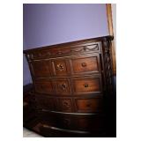 Carved Wood Bedroom Chest with 12 Drawers and Ornate Detailing