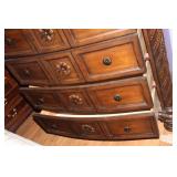 Carved Wood Bedroom Chest with 12 Drawers and Ornate Detailing