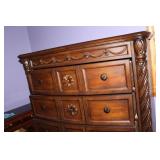 Carved Wood Bedroom Chest with 12 Drawers and Ornate Detailing