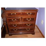 Wooden 5-Drawer Dresser with Brass Handles