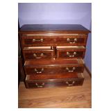 Wooden 5-Drawer Dresser with Brass Handles