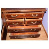 Wooden 5-Drawer Dresser with Brass Handles