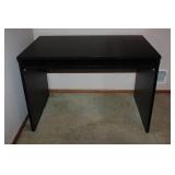 Black Laminate Computer Desk with Pull-Out Keyboard Tray