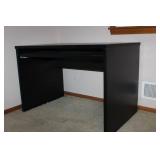 Black Laminate Computer Desk with Pull-Out Keyboard Tray