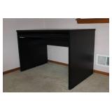 Black Laminate Computer Desk with Pull-Out Keyboard Tray