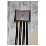 Vintage Wall Chime Clock with Four Brass Tubes