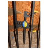 Set of 7 Irwin Quick-Grip Bar Clamps and Large Bar Clamps