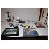 Mixed Electronics, Posters, and Framed Art Lot with Cables and Accessories