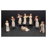 Set of 8 Willow Tree Figurines