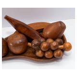 Vintage Mid-Century Carved Wooden Fruit