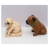 Vintage Chalkware “Watta Pop” Dog & Vintage Bulldog Figurine
