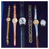Lot of 5 Vintage Disney Watches & 1 Watch Face