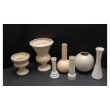 Set of 7 White Vases – Includes Haeger & Milk Glass