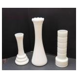 Set of 7 White Vases – Includes Haeger & Milk Glass