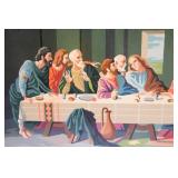 Hand-Painted Last Supper Artwork – Signed M.M.