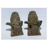 Pair of Heavy Brass Owl Bookends