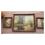 Set of 3 Handpainted Coordinating Artwork Pieces