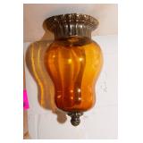 Vintage Amber Light Fixture – Wired, Untested