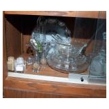 Two Shelves of Cut Glass