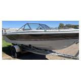 1987 Crestliner Nordic 16’ Runabout with Mercruiser 3.0L and roller trailer.  Boat was just in lake 2 weeks ago.  Selling as is.