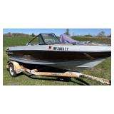 1985 Forrester 16’ Runabout with Mercuiser 3.0L and Yacht Club bunk trailer.