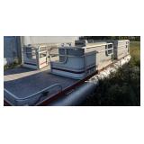 1984 Weres Aqua Deck 24’ pontoon with NO motor and NO trailer.  Floor is good but upholstery needs some work.