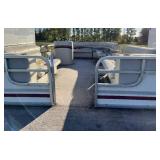 1984 Weres Aqua Deck 24’ pontoon with NO motor and NO trailer.  Floor is good but upholstery needs some work.