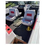 1986 Sunbird 18’ Runabout with Volvo V6 and Roller Trailer.  V-hull boat with open bow.