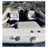 2003 Bayliner 1850 Capri Runabout with Mercruiser 3.0L and bunk trailer.  Runabout v-hull open bow with snap on cover and bimini.