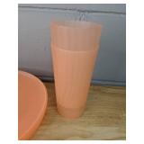 Mainstays Pink Plates and Tumblers Set (8 Pieces) - Brand New *P
