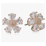 Betsey Johnson Crystal Flower Stud Earrings - Brand New