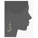 Betsey Johnson Celestial Moon & Star Drop Earrings $45 Retail - Brand New