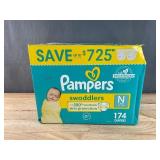 Pampers Swaddlers Diapers Newborn, 174 Count, $63 Retail - Brand New