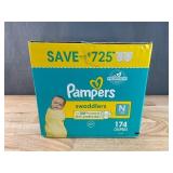 Pampers Swaddlers Diapers Newborn, 174 Count, $63 Retail - Brand New